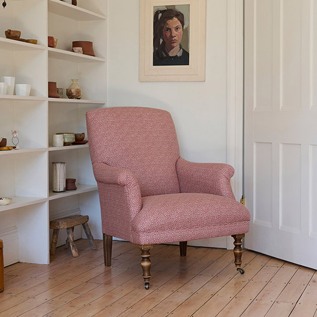 Snape Chair in RHS Collection Gertrude Jekyll Lattice Red